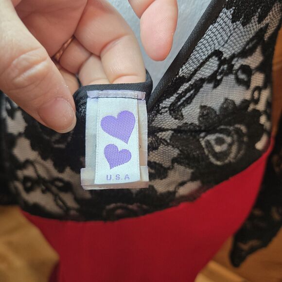 Made in the USA Lace/Rayon Full Length Sexy Dress Open Back Large Stretch - Picture 9 of 15